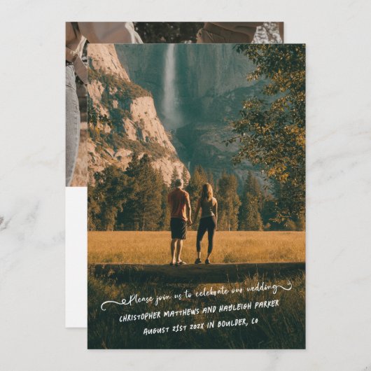 個人メモ写真 – 完全な日付カードの保存 セーブザデート (正面/裏面)