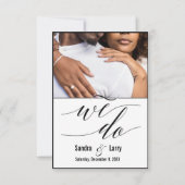 個人モダン写真は日付を保存 出欠カード (正面)