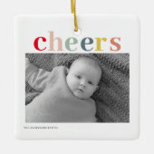 個人モダン写真 |カラフル応援 セラミックオーナメント (正面)