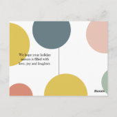 個人モダン写真 |ハッカラフルプホリデー ポストカード (裏面)