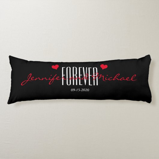 個人モノグラムの抱き枕結婚式の贈り物 ボディピロー (正面)