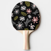 個人ユニークの赤スタイリッシュと黒のフローラ 卓球ラケット (裏面)