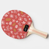 個人ユニークの赤スタイリッシュと黒のフローラ 卓球ラケット (横)
