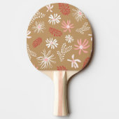 個人ユニークの黒スタイリッシュとピンクのフローラ 卓球ラケット (裏面)