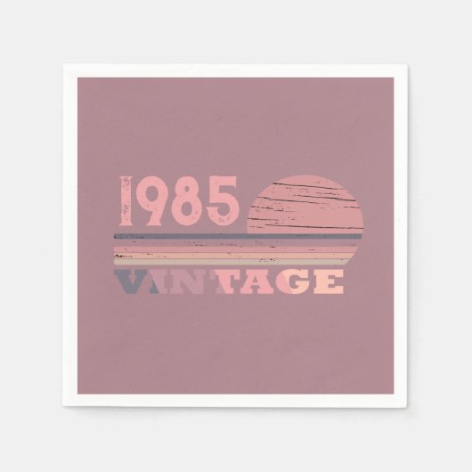 個人ヴィンテージ40歳の誕生日パーティー スタンダードカクテルナプキン (正面)