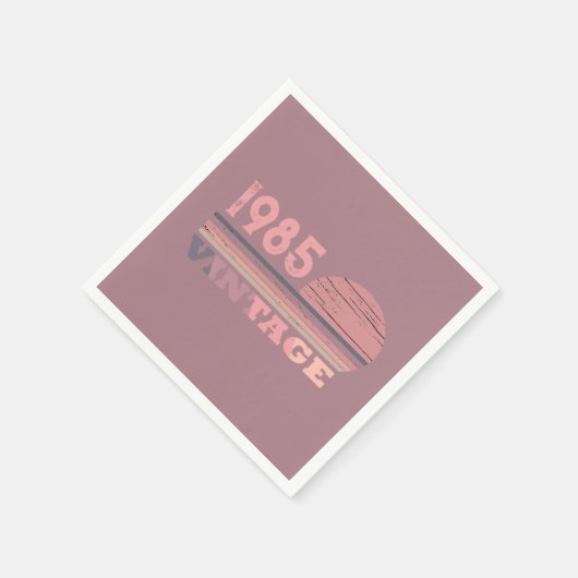 個人ヴィンテージ40歳の誕生日パーティー スタンダードカクテルナプキン (角)