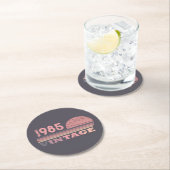 個人ヴィンテージ40歳の誕生日パーティー ラウンドペーパーコースター (インサイチュ)