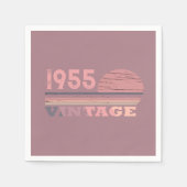 個人ヴィンテージ70歳の誕生日パーティー スタンダードカクテルナプキン (正面)