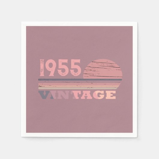 個人ヴィンテージ70歳の誕生日パーティー スタンダードカクテルナプキン (正面)