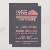 個人ヴィンテージ70歳の誕生日パーティー 招待状 (正面/裏面)