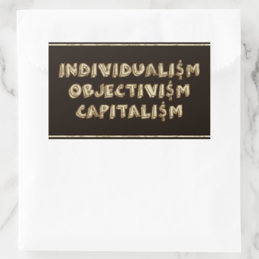 個人主義、客観主義、資本主義ステッカー 長方形シール (バッグ)