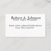 個人事業カード(芸術家) 名刺 (裏面)