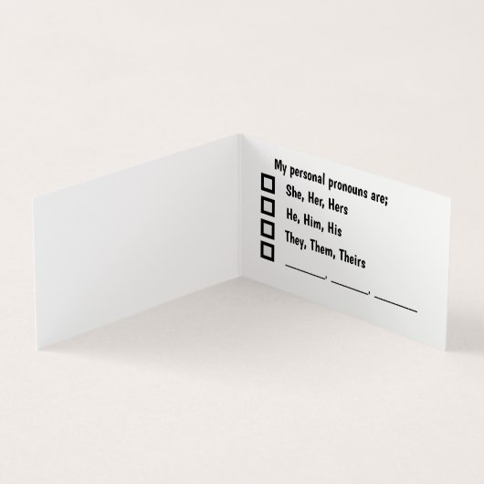 個人代名詞の設定カード 名刺 (内部)