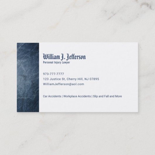 個人傷害弁護士名刺 名刺 (裏面)