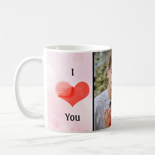 個人写真入り I Love You コーヒーマグカップ (左)
