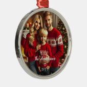 個人化された写真 メタルオーナメント (右)