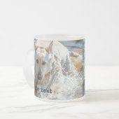 個人化して下さい:  ラブラドールの写真の遊を黄色にして下さい フロストグラスマグカップ (正面左)