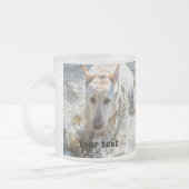 個人化して下さい:  ラブラドールの写真の遊を黄色にして下さい フロストグラスマグカップ (左)