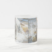 個人化して下さい:  ラブラドールの写真の遊を黄色にして下さい フロストグラスマグカップ (中央)