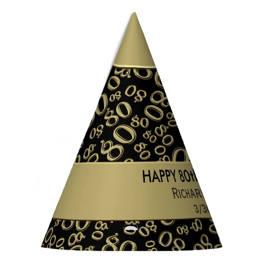 個人化して下さい: 丘の第80誕生日のテーマに パーティーハット (左)