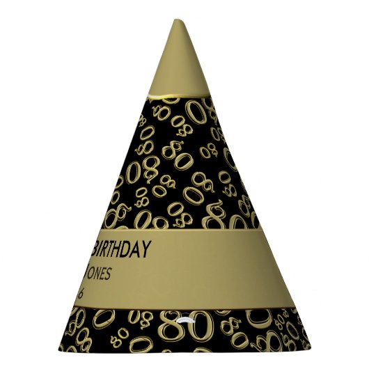 個人化して下さい: 丘の第80誕生日のテーマに パーティーハット (右)