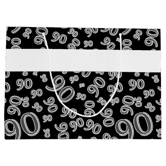 個人化して下さい: 丘の第90誕生日のテーマに ラージペーパーバッグ (裏面)