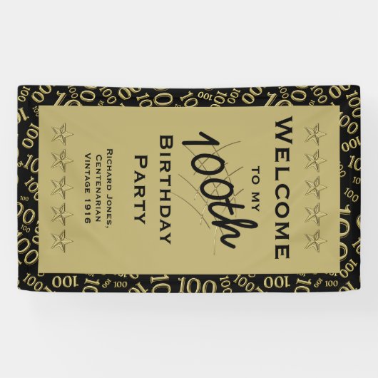 個人化して下さい: 個人化して下さい: 私の100th Birへの歓迎 横断幕 (横)