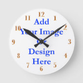 (個人化して下さい)個人的なtouchを加えて下さい。 金ゴールド数 ラウンド壁時計 (正面)