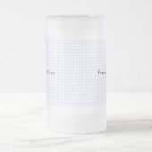 個人化して下さい:  最小主義の青か白い格子モノグラム フロストグラスビールジョッキ (中央)