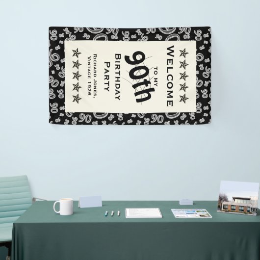 個人化して下さい: 私の第90誕生会への歓迎 横断幕 (トレードショー)