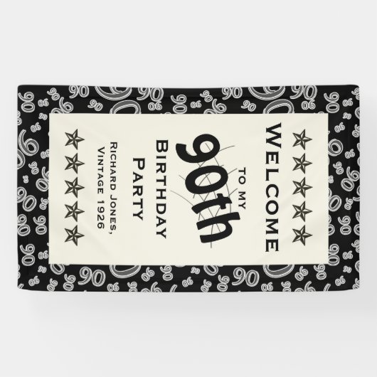 個人化して下さい: 私の第90誕生会への歓迎 横断幕 (横)