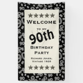 個人化して下さい: 私の第90誕生会への歓迎 横断幕 (縦)