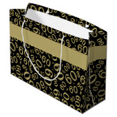 個人化して下さい: 第60誕生日の金ゴールドか黒いテーマ ラージペーパーバッグ (裏面アングル)