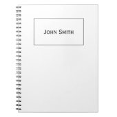 個人化して下さい: 組み立てられたモダンでミニマルな黒い及び白 ノートブック (正面)