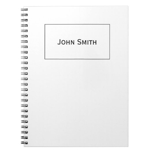 個人化して下さい: 組み立てられたモダンでミニマルな黒い及び白 ノートブック (正面)