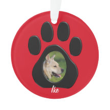 (個人化して下さい)赤くか黒いクリスマスペット写真の名前