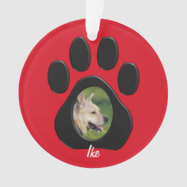 (個人化して下さい)赤くか黒いクリスマスペット写真の名前 オーナメント