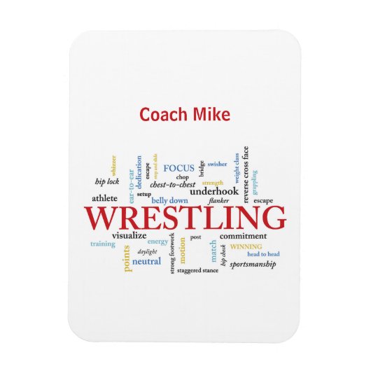 個人化しま、コーチを感謝していしています単語の苦闘します マグネット (縦)