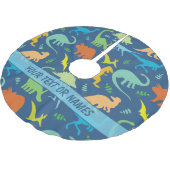 個人化なるべきカラフルな恐竜パターン ブラッシュドポリエステルツリースカート (アングル)