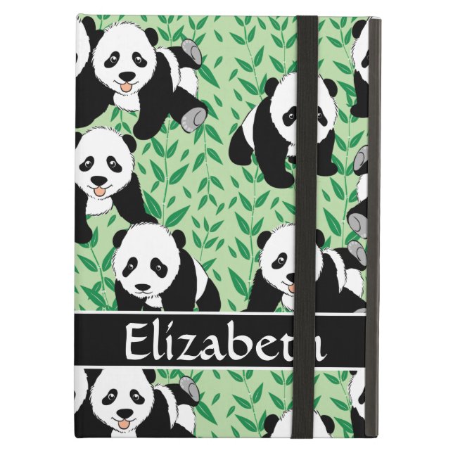 個人化なるべきパンダくまの写実的なパターン iPad AIRケース (正面(閉時))