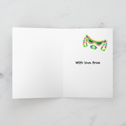 個人化なるべき謝肉祭の挨拶状 カード (内部)