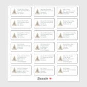 個人受取人名住所クリスマスツリー シール (シート)