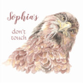 個人名おもしろい水色ホーク シール (正面)