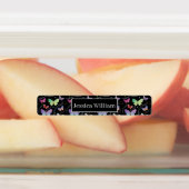 個人名エレガント紫色の鮮やかな蝶 ラベル (貼付)