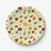 個人名トロピカルフルーツと野菜 ペーパープレート (正面)