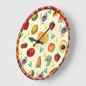 個人名トロピカルフルーツと野菜 ラージ壁時計 (傾斜)