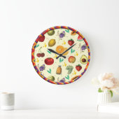 個人名トロピカルフルーツと野菜 ラージ壁時計 (ホーム)