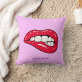 個人名リップホットピンクガール クッション (ブランケット)