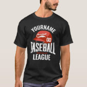 個人名入り野球選手 名前 チーム チャンピオン クラブ Tシャツ (正面)