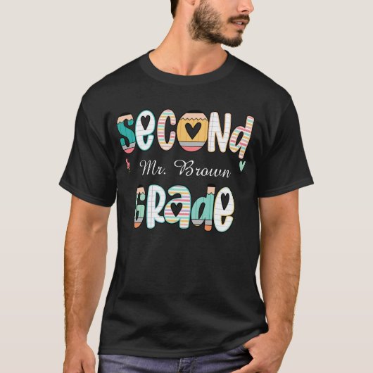 個人名入り2年生担任教師Tシャツ Tシャツ (正面)